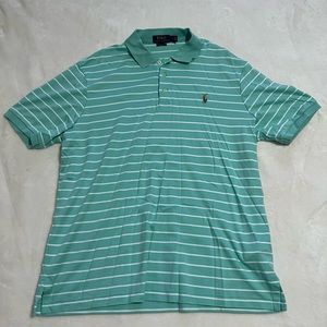 Mens turquoise stripped collared shirt